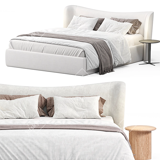 Modern Elegance: Pianca Embrace Bed 3D model image 5
