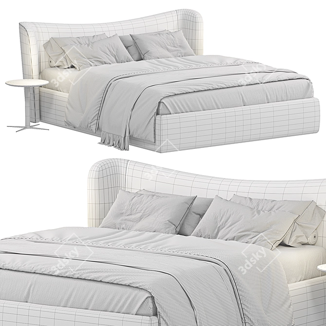 Modern Elegance: Pianca Embrace Bed 3D model image 7