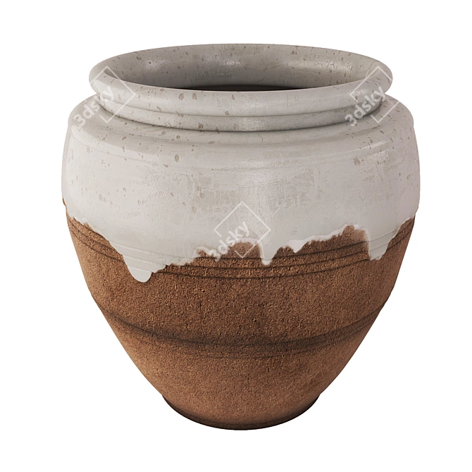 Handcrafted Plant Pots Trio 3D model image 2