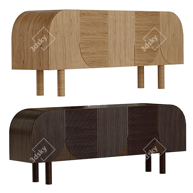 Elegant Palma Cabinet in Muted Tones 3D model image 2