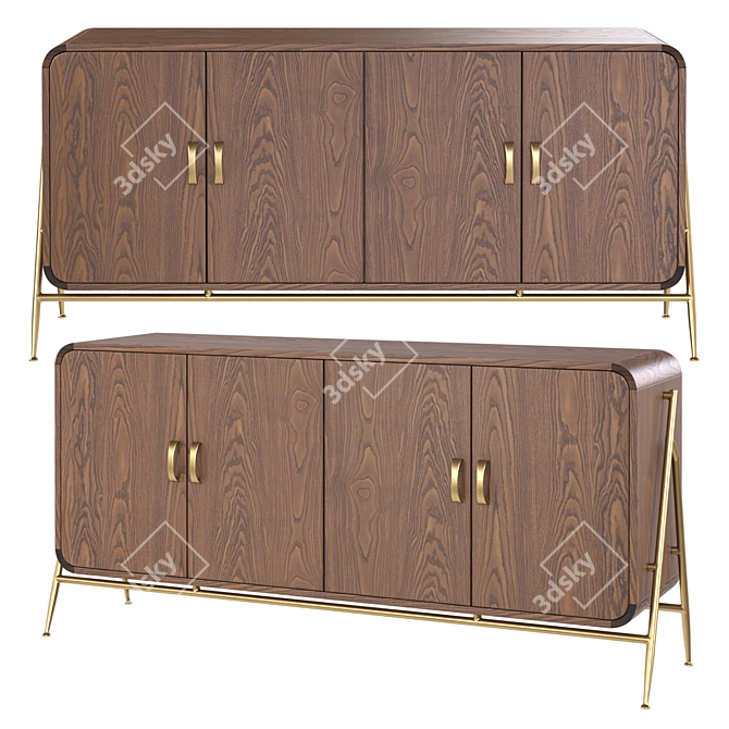Mallund Cosmorelax Oak Sideboard 3D model image 1