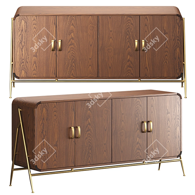 Mallund Cosmorelax Oak Sideboard 3D model image 4