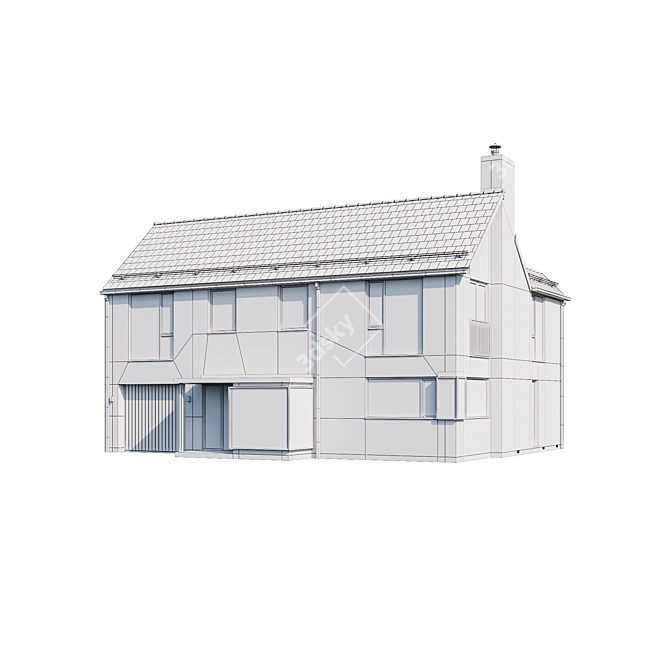 Modern Mansion 3D Model Kit 3D model image 6