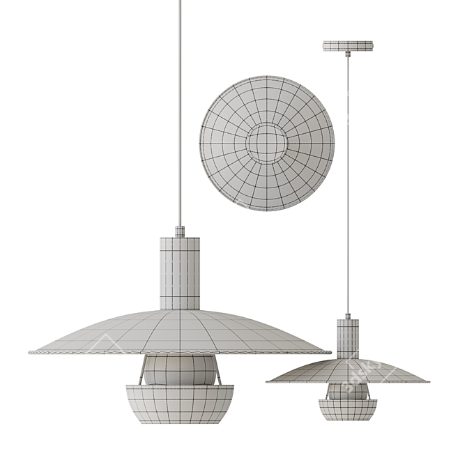 Disco Brass LED Pendant Light 3D model image 3