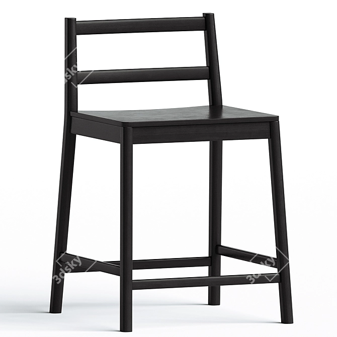 Elegant Emilio Nanni Black Stool 3D model image 1