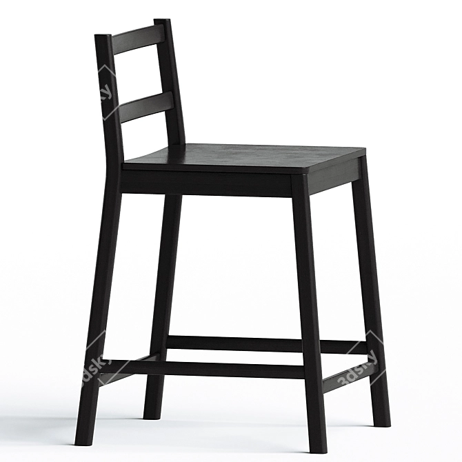 Elegant Emilio Nanni Black Stool 3D model image 2