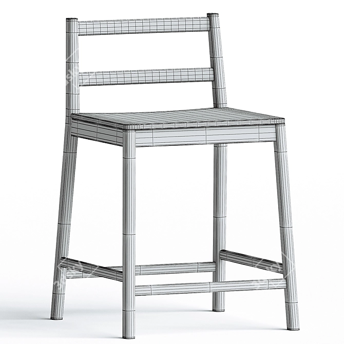 Elegant Emilio Nanni Black Stool 3D model image 3