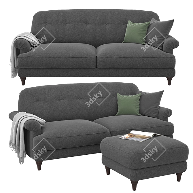 Ikea Esseboda 3-Seat Sofa Set 3D model image 3