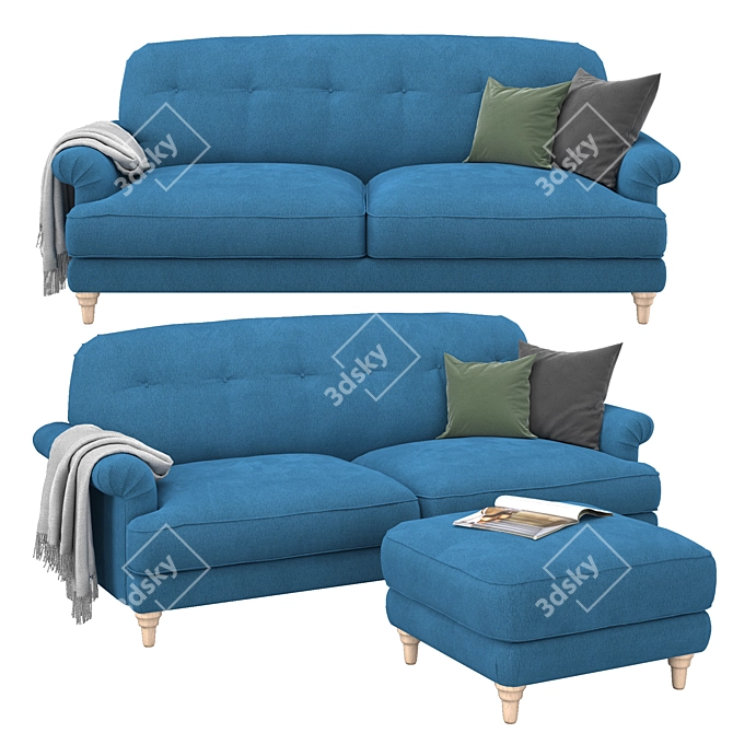 Ikea Esseboda 3-Seat Sofa Set 3D model image 4