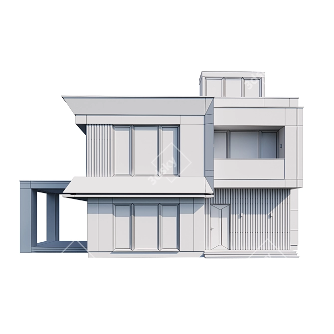 Contemporary Individual House Model 3D model image 5