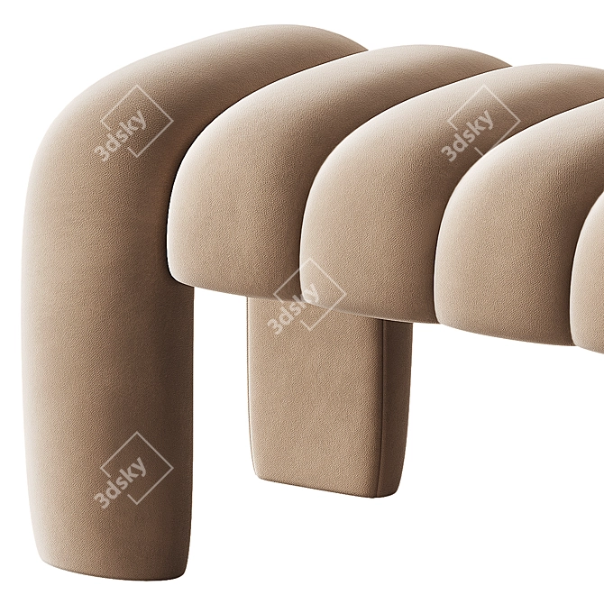 Luxury Velvet Willis Bench 3D model image 3