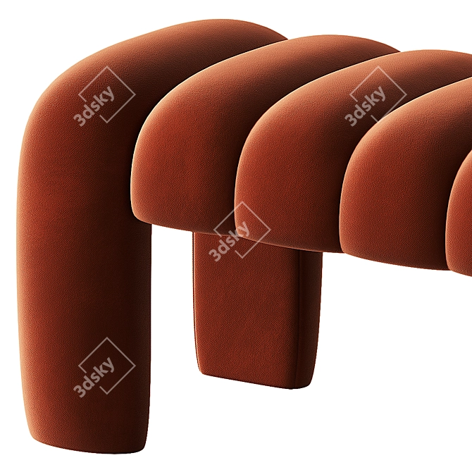 Luxury Velvet Willis Bench 3D model image 4