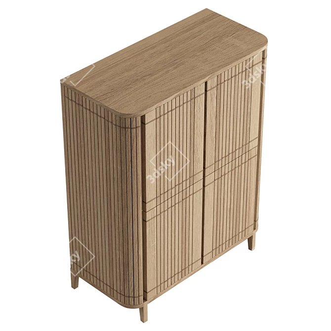  Koppar Teak Cupboard with 4 Doors 3D model image 5