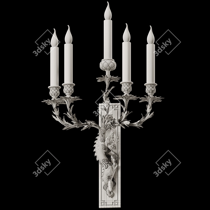 Dragon Wall Light Fixture - 5 3D model image 4