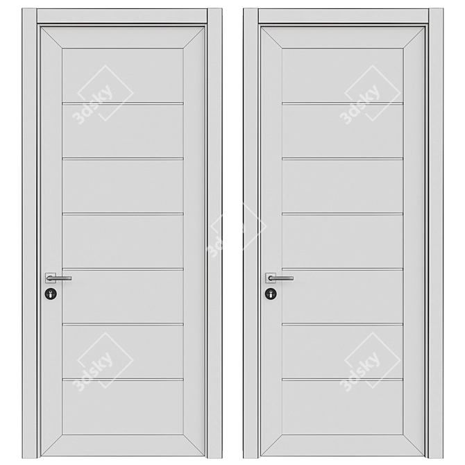 Modern 3D Model Door 205 3D model image 2