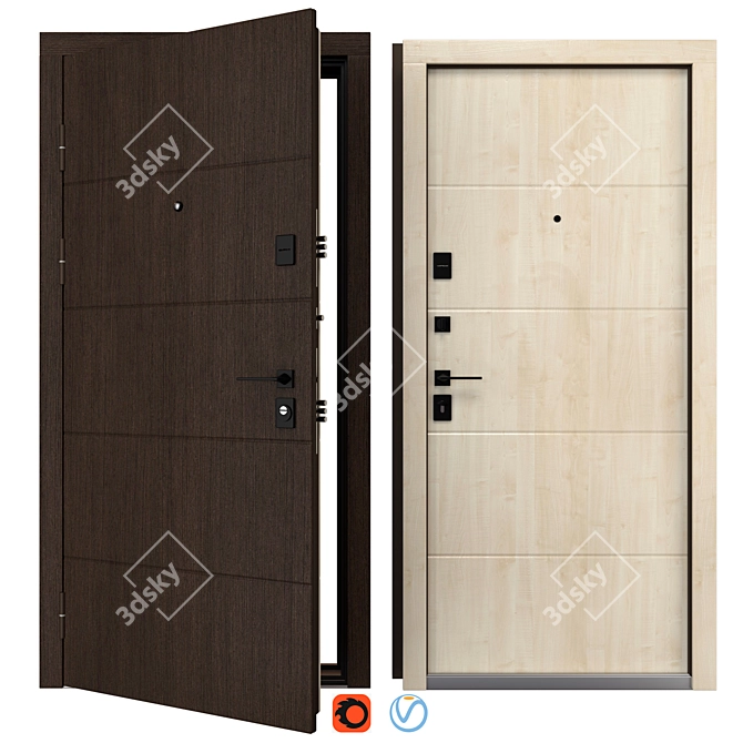 Metal Entry Door B-82 (Bulat) 3D model image 1