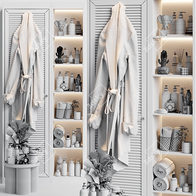 High-Quality Bathroom Accessories Set 3D model image 7