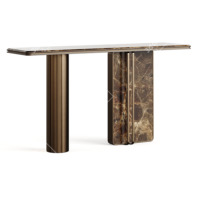 Sleek Marble Modern Console Table 3D model image 3