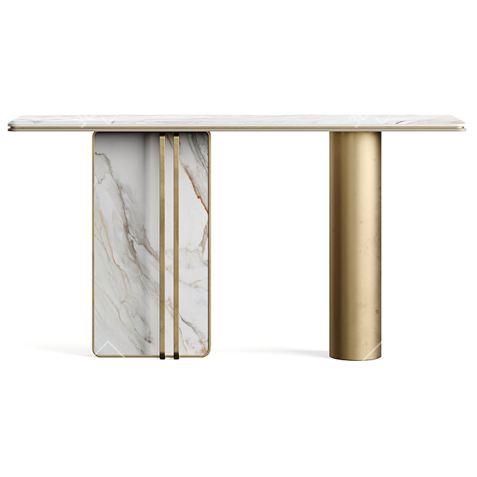 Sleek Marble Modern Console Table 3D model image 10