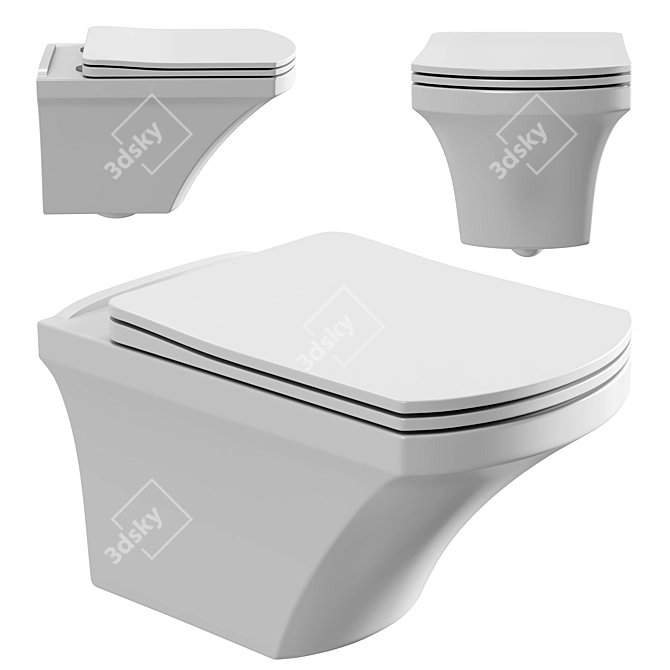STWORKI Хальмстад Suspended Toilet Set 3D model image 1