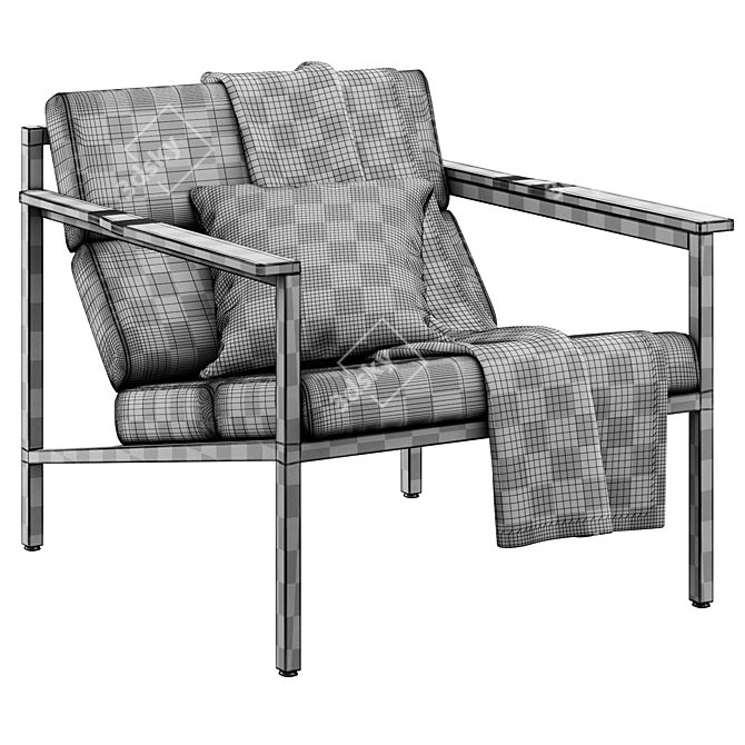 Contemporary Halifax Armchair with Plush Accessories 3D model image 5
