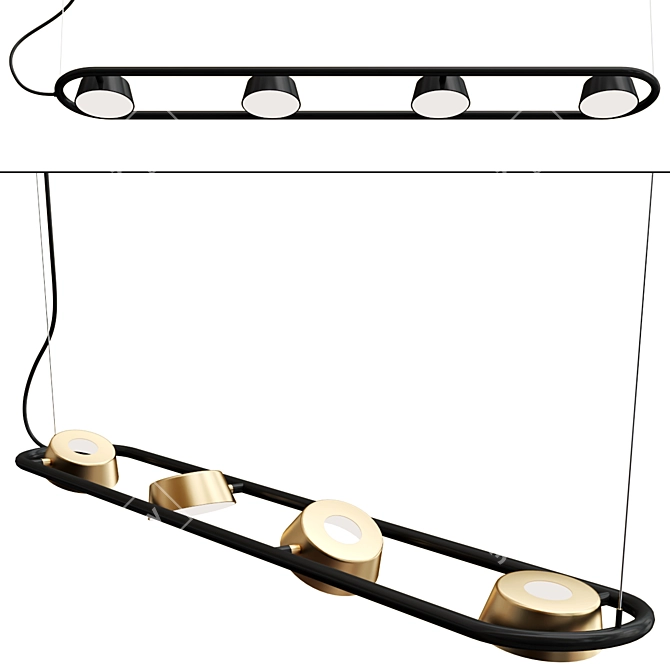 Modern Olo Linear Pendant Light 3D model image 1