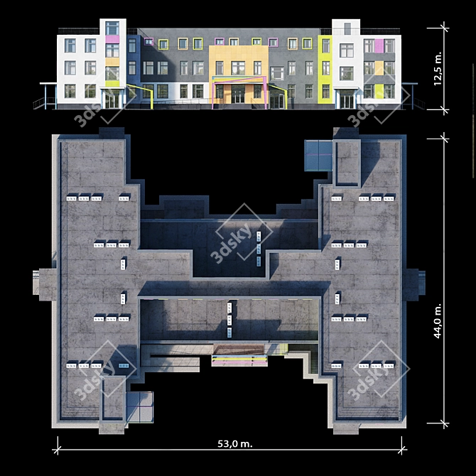 Modern Childcare Facility Model 3D model image 5