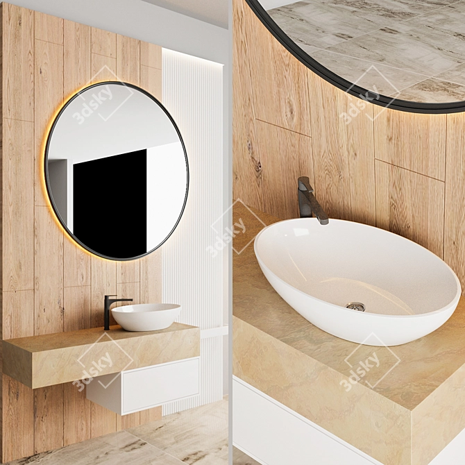 Modern 3D Bathroom Scene Kit 3D model image 3