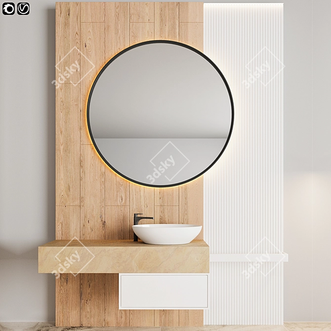 Modern 3D Bathroom Scene Kit 3D model image 6