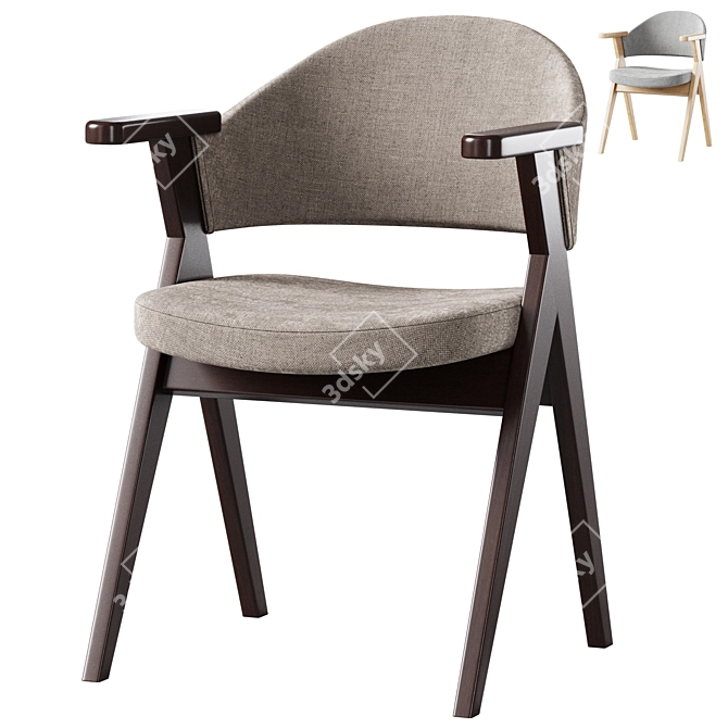 Modern Lester Chair in Oak 3D model image 1