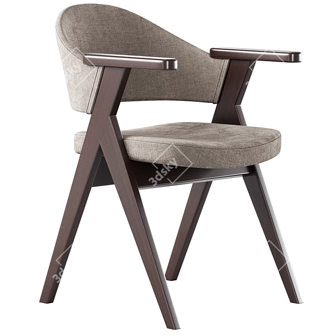 Modern Lester Chair in Oak 3D model image 2