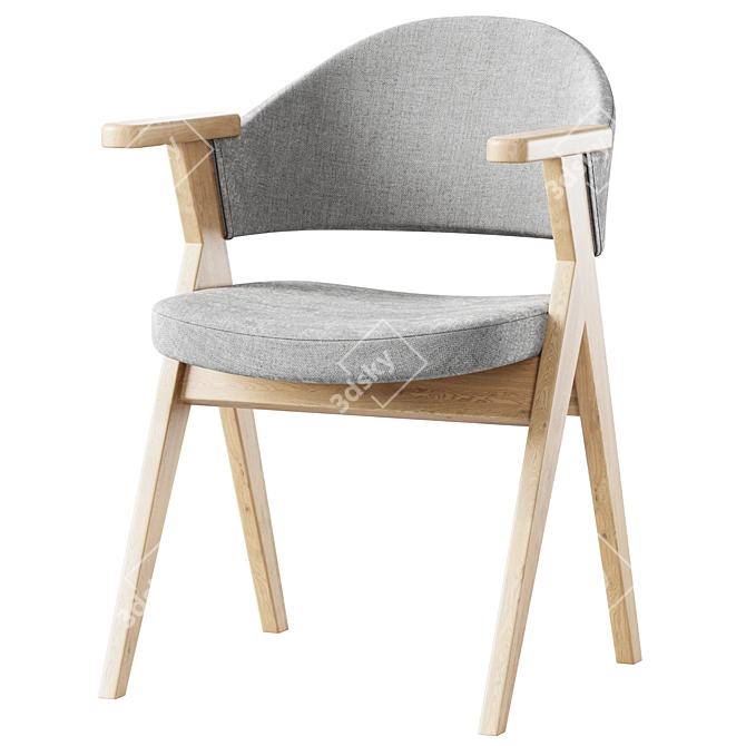 Modern Lester Chair in Oak 3D model image 3