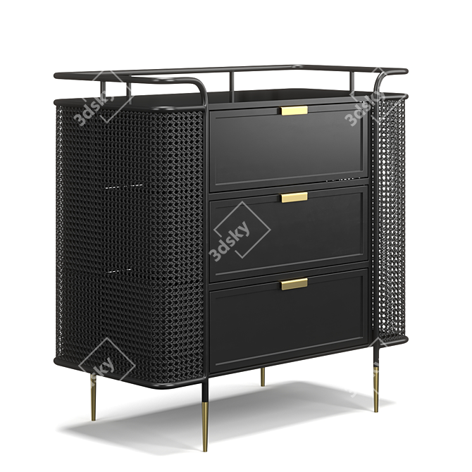 Viennese Mesh Chest Drawer Solution 3D model image 1