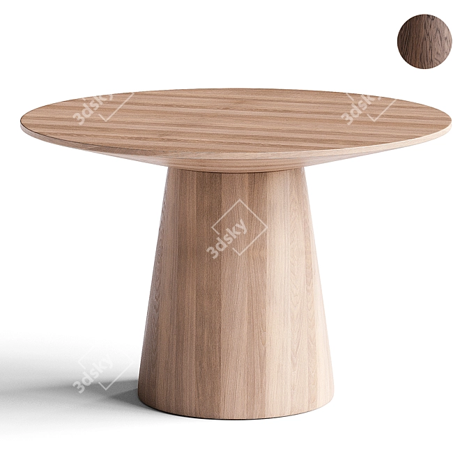 Wesley Oak Round Dining Table 3D model image 1