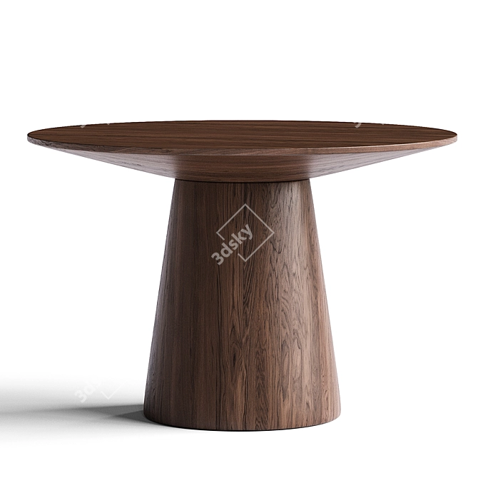 Wesley Oak Round Dining Table 3D model image 2