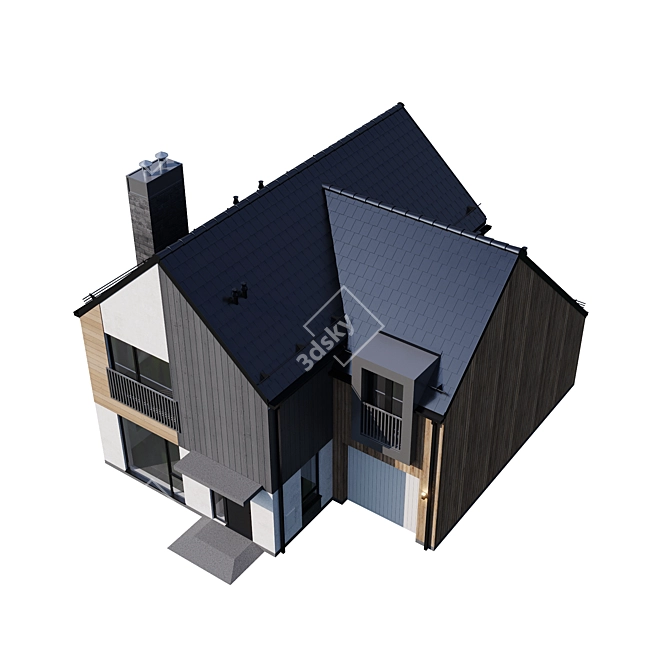 Modern Individual Mansion Model 3D model image 4