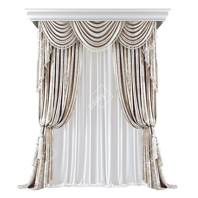 592182 Polys 604269 Verts Curtains 3D model image 1