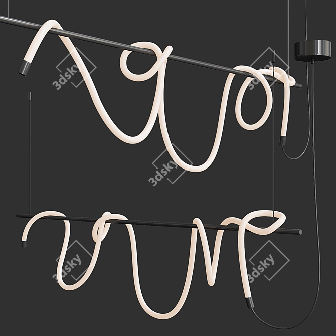 Coastal Rope Chandelier 3D model image 2