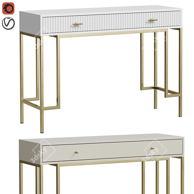 ISIDA Console Set, MDF, Brass Legs 3D model image 7