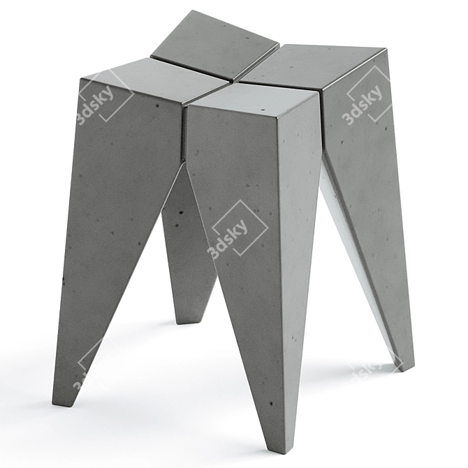 Sleek, Minimalist Bridge Stool 3D model image 2