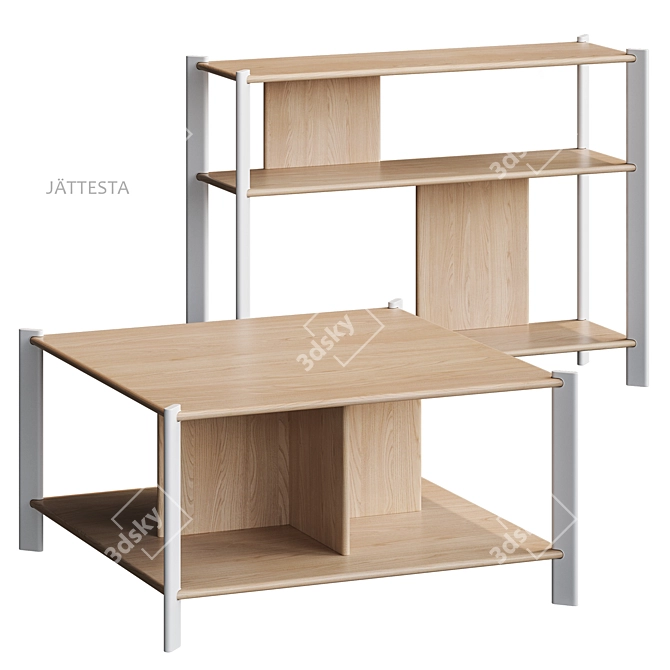 JÄTTESTA IKEA Side Coffee Table 3D model image 6