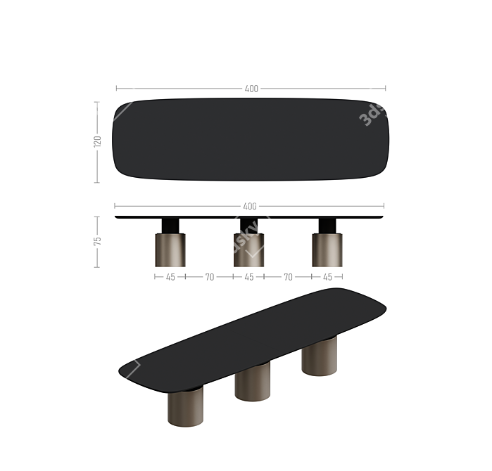 Flacon2 Table: Dynamic Design, Customizable 3D model image 5