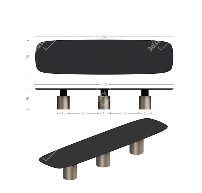 Flacon2 Table: Dynamic Design, Customizable 3D model image 6