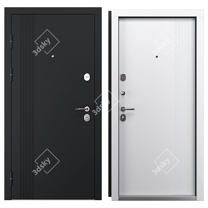 Modern Status Metal Front Door 3D model image 3