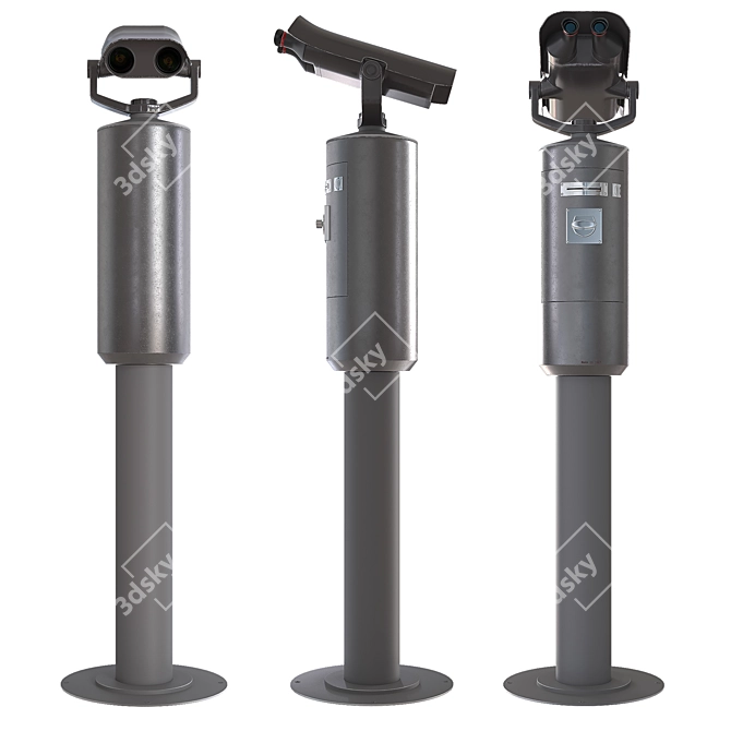 Observation Platform Stationary Binoculars 3D model image 1