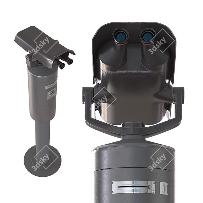 Observation Platform Stationary Binoculars 3D model image 5