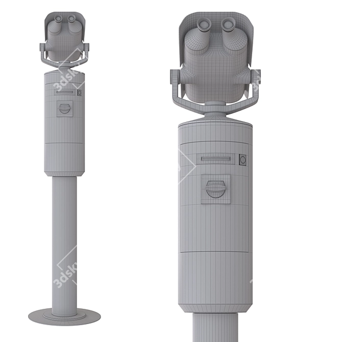 Observation Platform Stationary Binoculars 3D model image 6