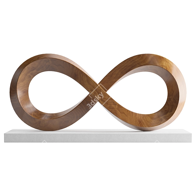 Ethereal Mobius Wood Sculpture 3D model image 2