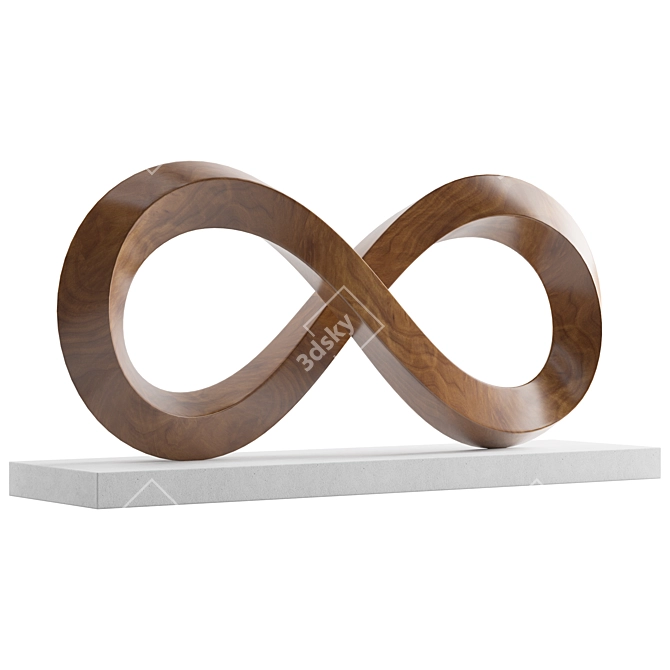 Ethereal Mobius Wood Sculpture 3D model image 4