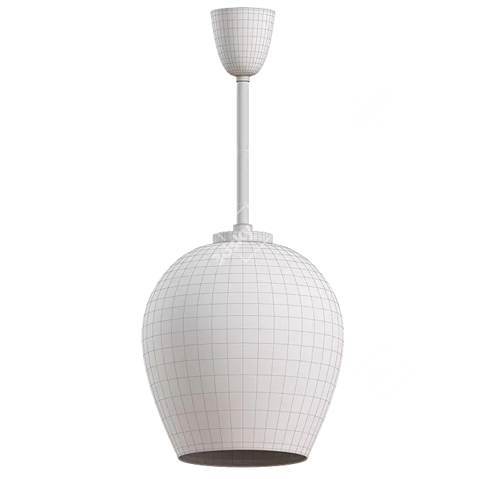 Opaline Glass Pendant Midcentury Design 3D model image 2